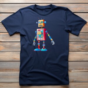 Patcher | Robot T-Shirt, Retro Futuristic Graphic Tee, Casual Geek Chic Apparel, Unique Gift for Tech Enthusiasts