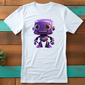 Dave | Robot T-Shirt, Stylish Bot Illustration on Soft Fabric, Everyday Geek Fashion, Thoughtful Present for Robot Fan