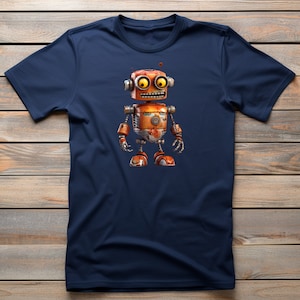 Rusty | Robot T-Shirt, Cool Mechanical Android Design, Comfy Cotton Top for Casual Wear, Perfect Gift for Sci-Fi Lovers