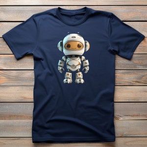 Pixel | Robot T-Shirt, Stylish Bot Illustration on Soft Fabric, Everyday Geek Fashion, Thoughtful Present for Robot Fan