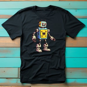 Zip | Robot T-Shirt, Retro Futuristic Graphic Tee, Casual Geek Chic Apparel, Unique Gift for Tech Enthusiasts