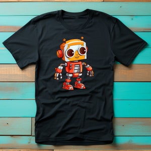 Nibble | Robot T-Shirt, Cool Mechanical Android Design, Comfy Cotton Top for Casual Wear, Perfect Gift for Sci-Fi Lovers