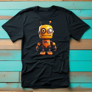 Sparky | Robot T-Shirt, Stylish Bot Illustration on Soft Fabric, Everyday Geek Fashion, Thoughtful Present for Robot Fan