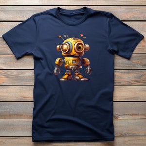 Zippy | T-shirt robot, design mécanique Android cool, haut en coton confortable pour une tenue décontractée, cadeau parfait pour les amateurs de science-fiction