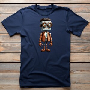 Pablo | Robot T-Shirt, Stylish Bot Illustration on Soft Fabric, Everyday Geek Fashion, Thoughtful Present for Robot Fan