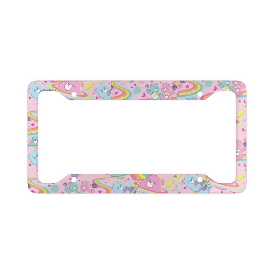 Cute Pink Care Bears License Plate Frame Etsy