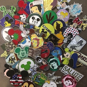 Official Disney Trading Pins - Lot of 15, 25, 50, 75 or 100 - Great for trading at Disney parks, Disney cruises and crafting too!
