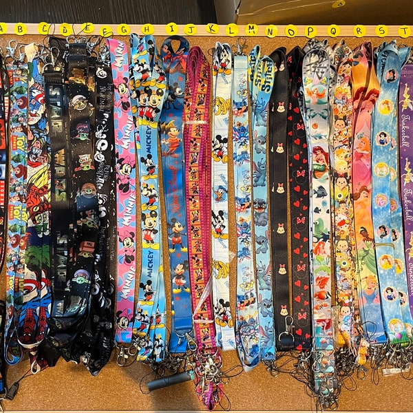 Disney lanyards for pins, park tickets, room keys, Genie+