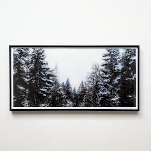 Limited edition Giclée art print of a modern oil painting, Black Forest winter landscape, signed, trees snow, high-quality wall decoration poster