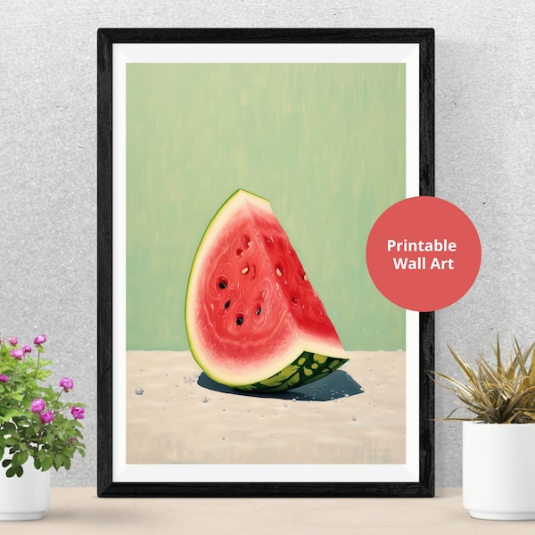 Watermelon Printable Wall Art, Summer Print, Fruit Poster, Kitchen Wall Art - Digital Download