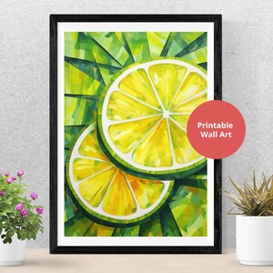 Limes Printable Wall Art, Summer Print, Citrus Fruit Poster, Printable Wall Art for Kitchen - Digital Download