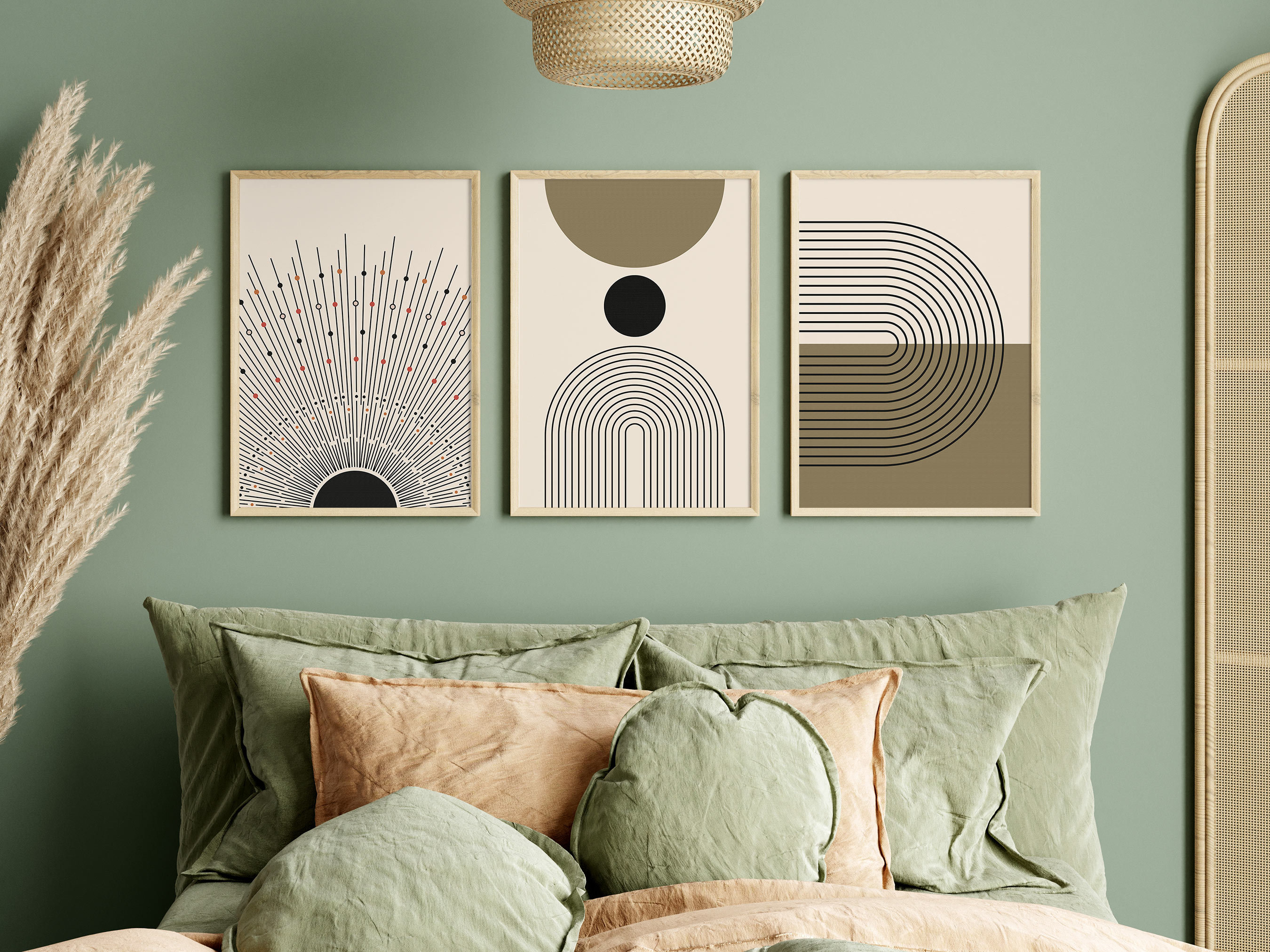 Set of 3 Boho Printable Wall Art Minimalist Neutral Modern - Etsy
