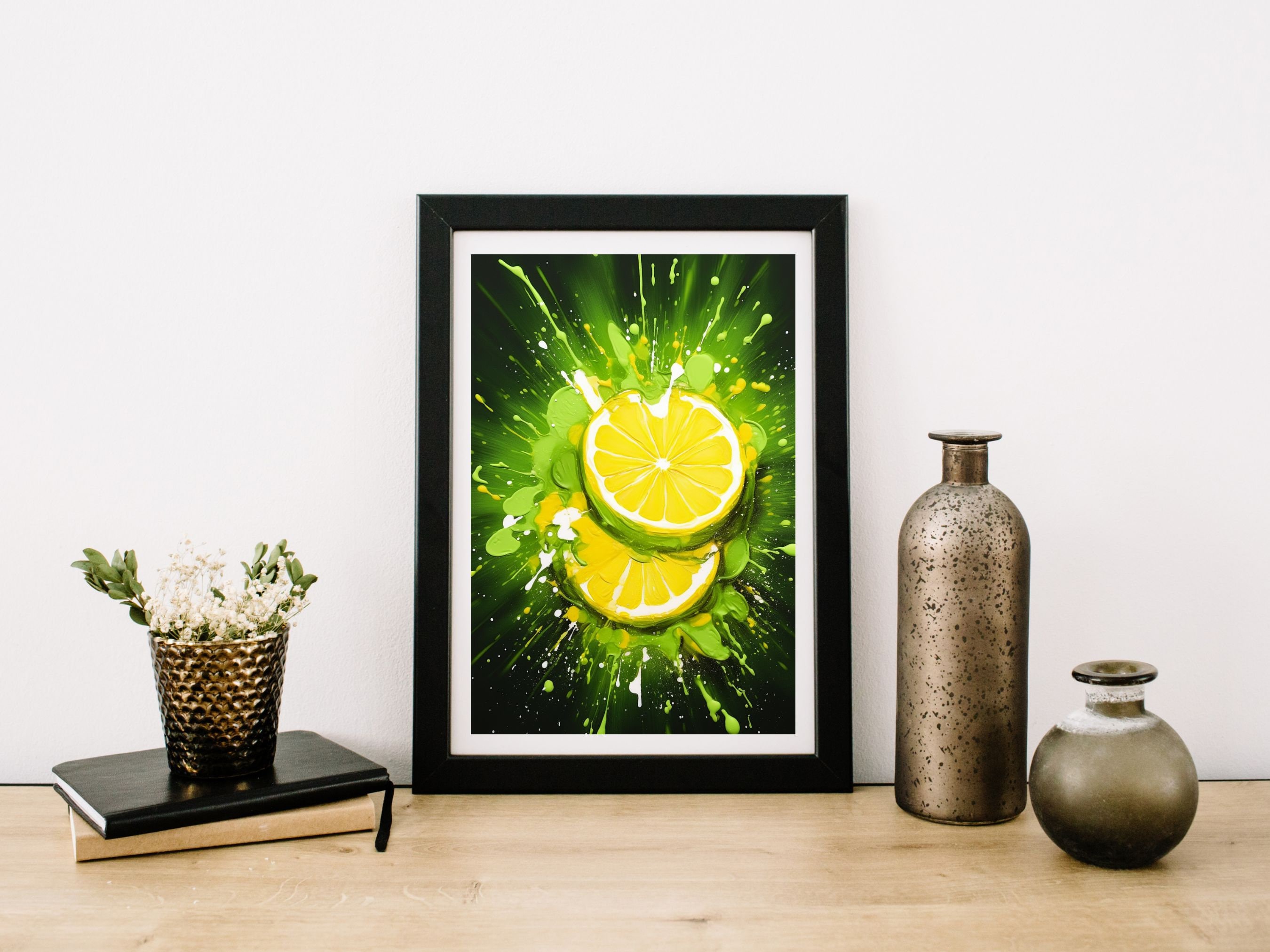 Limes Printable Paint Splash Wall Art, Summer Print, Citrus Fruit Poster, Printable Wall Art for ...