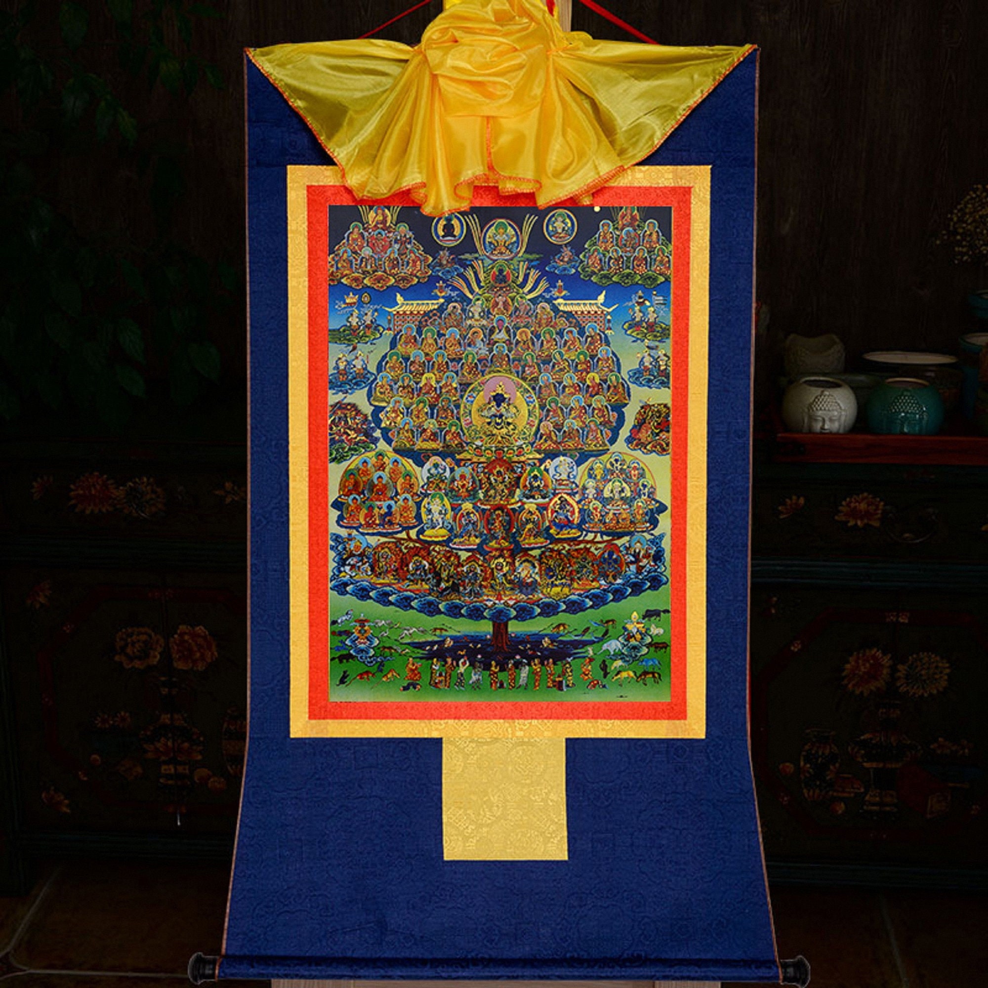 Tibetan Karma Kagyu Refuge Tree Thangka Tibetan Buddhism - Etsy Australia