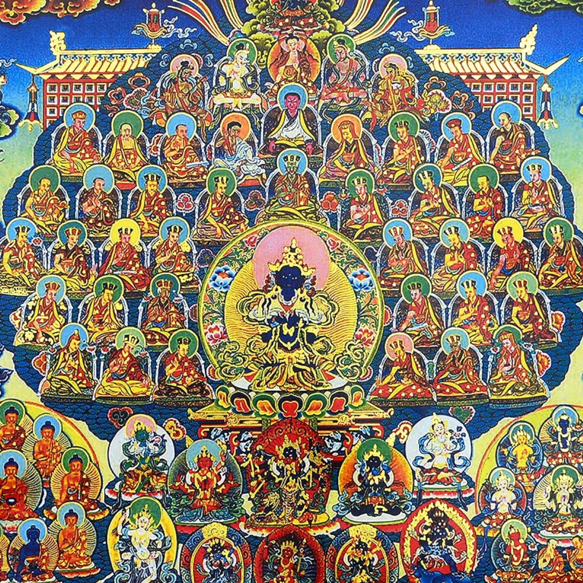 Tibetan Karma Kagyu Refuge Tree Thangka Tibetan Buddhism - Etsy Australia