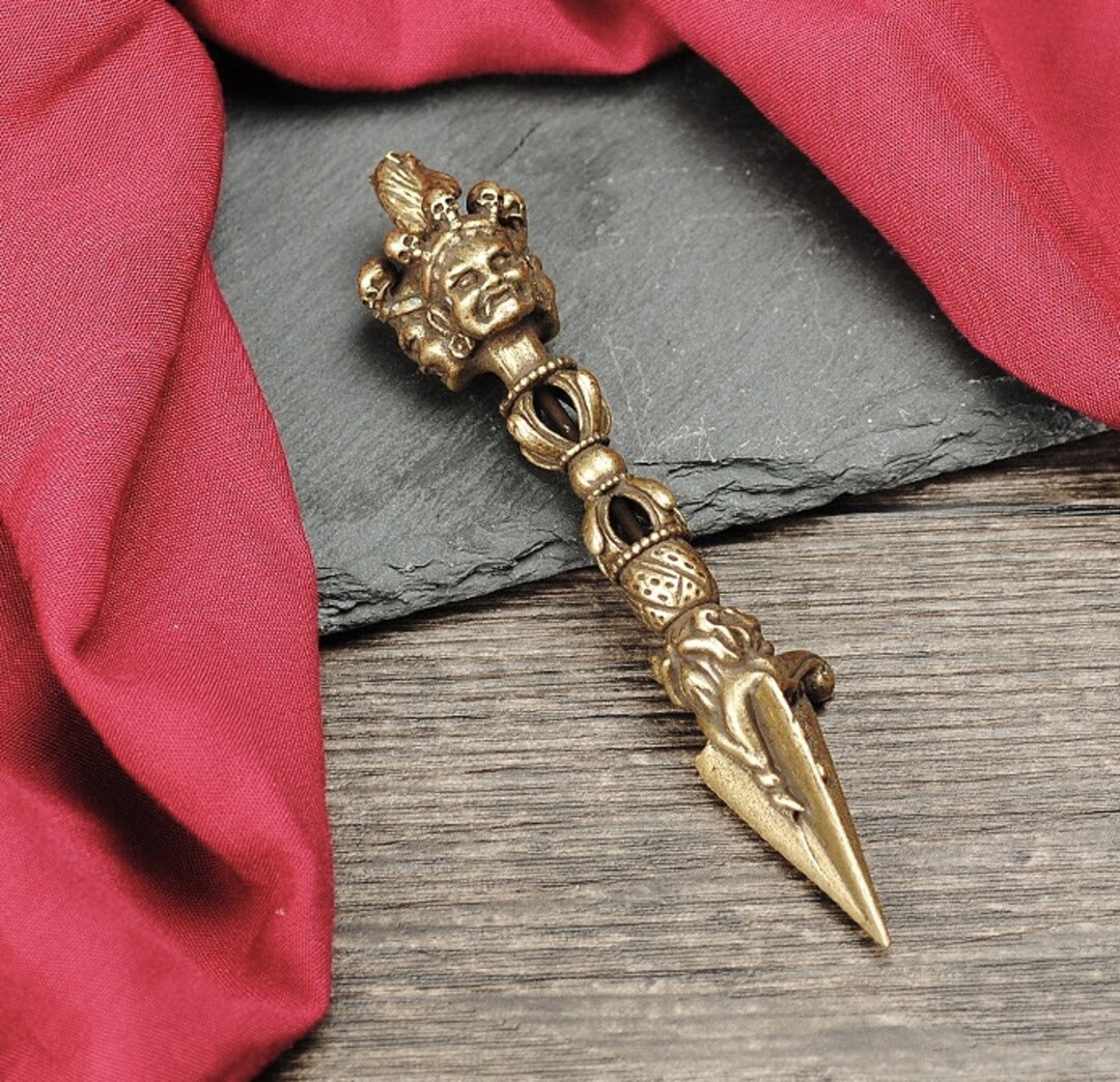 Tibetischer Dorje Vajra Anhänger | 21,7 Zoll Halskette | Schutz Amulett Für Männer & Frauen