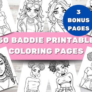 Baddie Vibes - A Bold and Sassy Coloring Book for Women | 53 Pages | 8x11 Inch | Curvy Girls, Fashion, Boss Babe Adult Coloring Book
