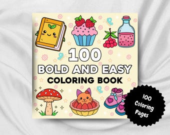 100 djärva och enkla målarbilder | Enkla roliga designer | Digital nedladdning