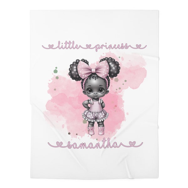 Custom Name Little Princess Baby Swaddle Blanket