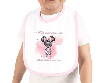 Bavoir en jersey à bordure contrastée pour bébé Little Princess personnalisé