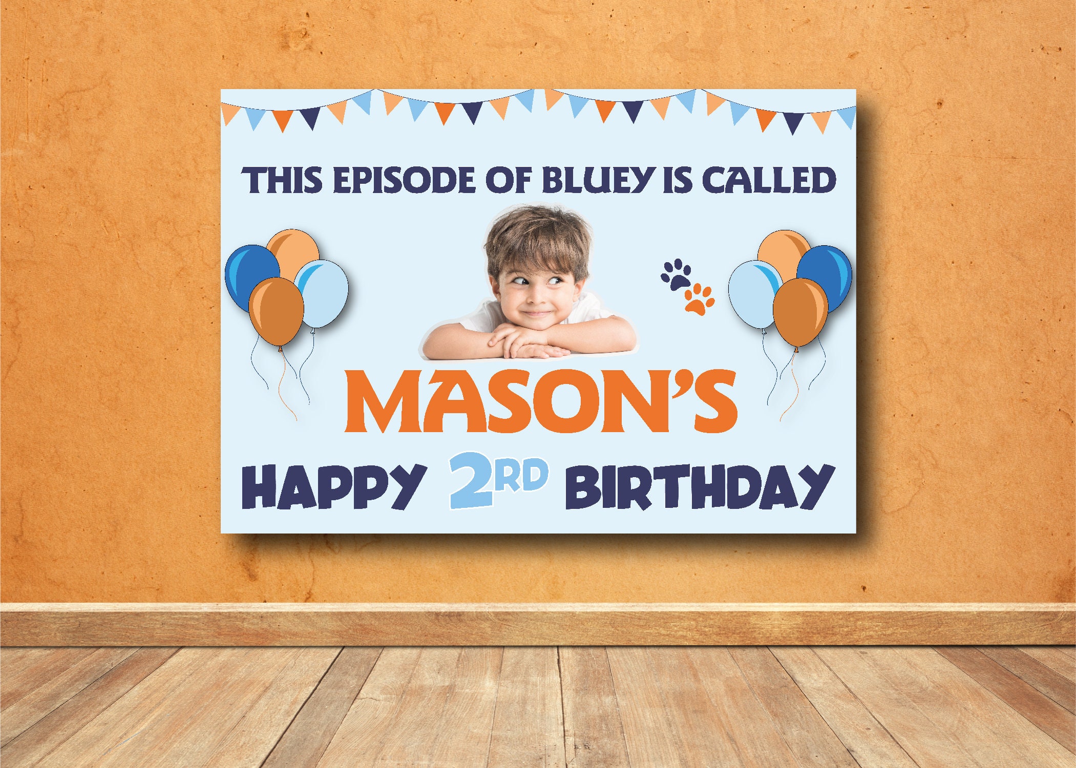 Bluey 4 Birthday Banner Personalized Party Backdrop Decoration –  Ediblecakeimage