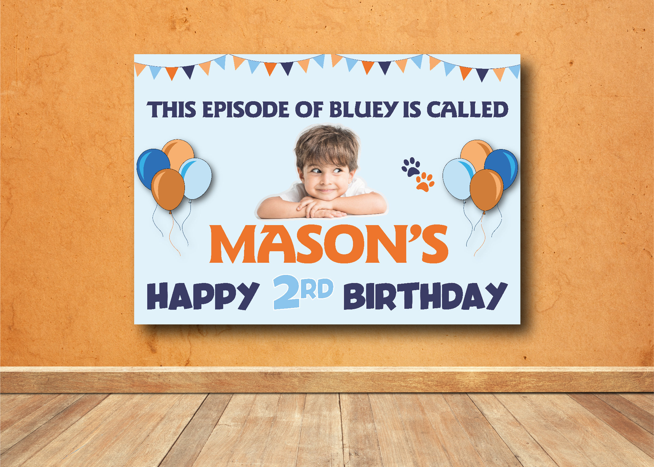 Striscione Bluey - 05 - carta cm 140x100 personalizzato