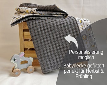 Babydecke mit Namen personalisiert, Babydecke mit Name, Babydecke Geschenk Geburt, Babydecke gefüttert, Babydecke Winter, Babydecke Jungen