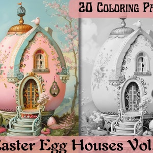 Easter Egg Houses Vol. 2 Coloring Set | Printable Digital Download