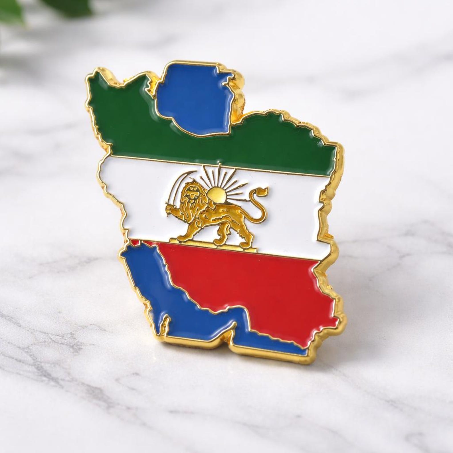 Iran Flag Pin - Lion and Sun Pin (shir O Khorshid) - Quality Iran ...