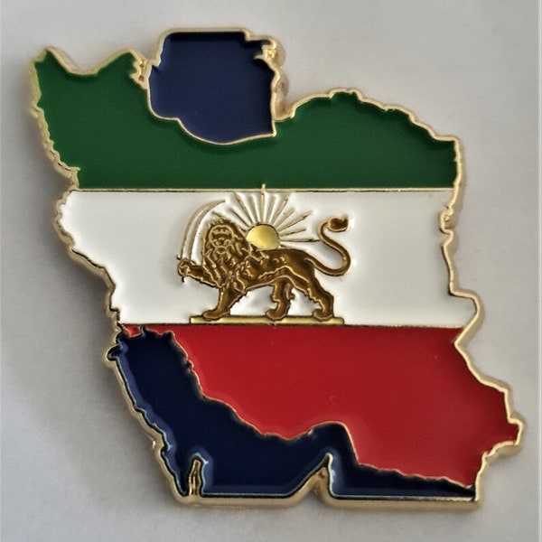 Vlag van Iran Pin - Leeuw en zon embleem (Shir O Khorshid) - Kwaliteit Iran Heritage reversspeld
