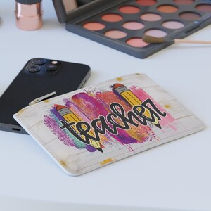 Pochette per insegnanti, Mini pochette, Borsa per insegnanti, Pelle sintetica senza crudeltà, Vegana, Mini Borsa, Regalo per la mamma, Regalo per insegnante, piccolo portafoglio