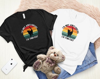 Pro Cat T-Shirt: Antisocial Cat Lover Graphic Tee