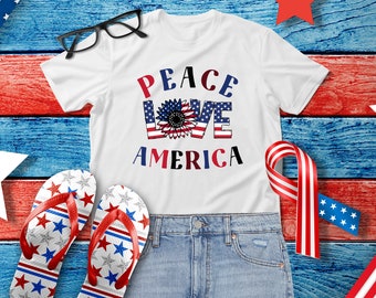 Peace Love America, 4th of July shirt, Patriotic, Flag, America, USA, Independence day shirt, 4th of July tee, election, election shirt