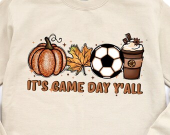Fall Soccer Game Day Sweatshirt: Soft Cotton-Blend, Thanksgiving Football