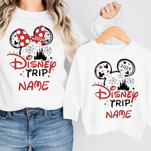 Custom Disney Trip Shirt,Disney Family Vacation 2024 Shirt,Disney Mickey Minnie Family shirts, Birthday Gift,Vintage Disneyland 2024 Shirt