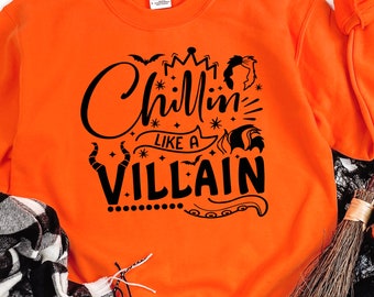 Chillin wie ein Bösewicht Halloween Shirt, Disney Bösewichte Grafik T-Shirt
