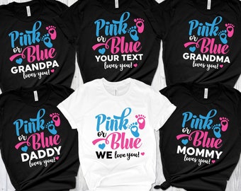 Pink Or Blue Grandpa Loves You Gender Reveal Shirt Matching Pink Or Blue Grandpa Loves You Gender Reveal Shirt Matching
