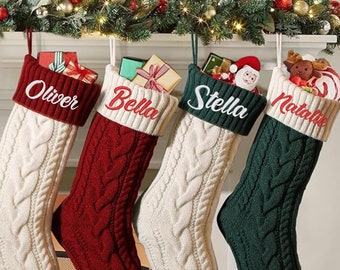 2026 Embroidered Christmas Stockings,Personalized Christmas Stockings,Custom Knit Family Stockings,Holiday Stockings Gifts,Monogram Stocking