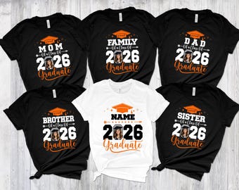 Personalized Graduation Family Matching Shirt, Custom Photo Class of 2026