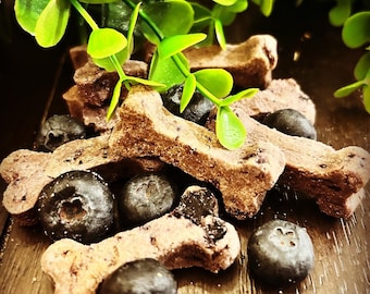 Nutty Blueberry Dog Treats, Crunchy Dog Cookies, Limited Ingredients Treats, Healthy Dog Snacks