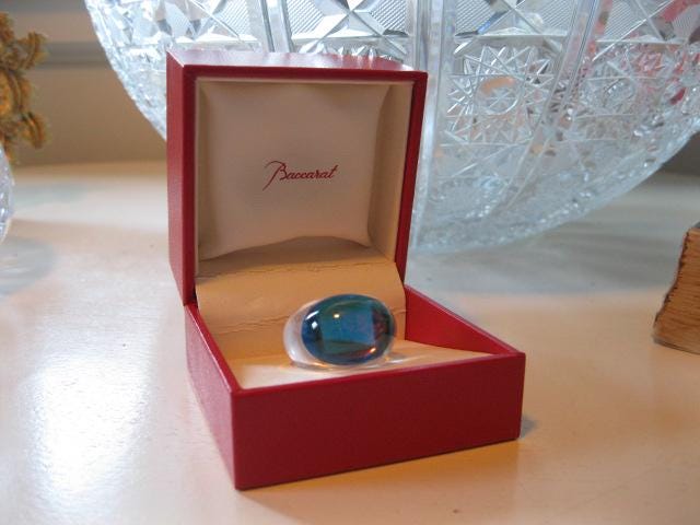 Bague En Cristal Rouge Baccarat - Taille 52 - Jamais Portée (avec étiquettes)