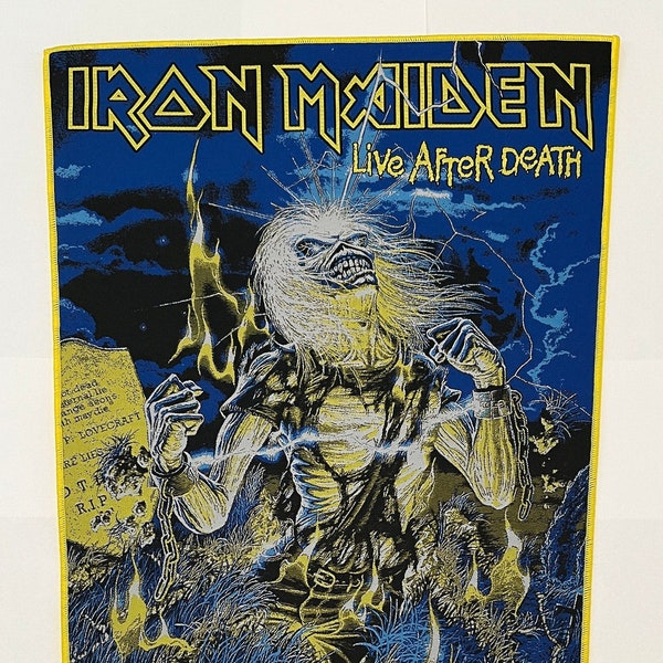 Iron Maiden LIVE AFTER DEATH Yellow Border Woven Back Patch Officially Licensed New Sold Out Direct