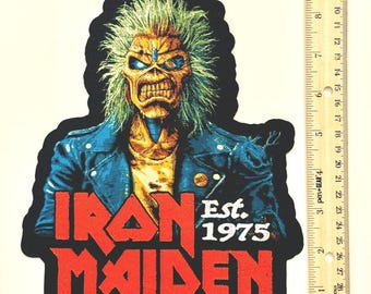 Iron Maiden - Est. 1975 Übergroßer Laser-Cut Woven Form Patch offiziell lizenziert AUSVERKAUFT Direkt NEU