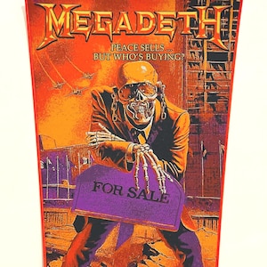 Megadeth - Peace Sells... But Who's Buyers? Toppa posteriore in tessuto con bordo rosso, licenza ufficiale, ESAURITO, Direct