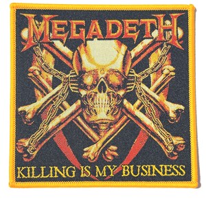 Megadeth - Killing Is My Business Officially Licensed BEIGE Border Woven Patch New SOLD OUT Direct