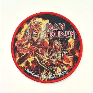 Iron Maiden - Hallowed Be Thy Name RED Border Woven Patch Limitierte Auflage AUSVERKAUFT Direkt Neu