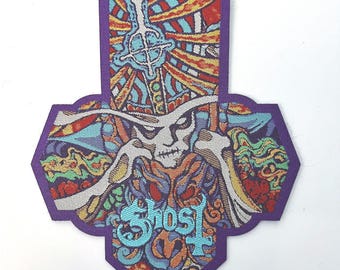 Ghost: zeven inch satanische paniek PAARSE rand officieel gelicentieerde geweven patch UITVERKOCHT Direct nieuw
