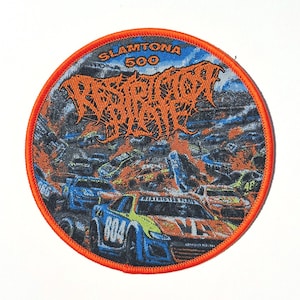 Restrictor Plate - Slamtona 500 RED Border Officially Licensed Woven Patch SOLD OUT Direct