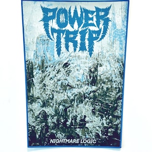 Power Trip- Nightmare logische Blau umrandete offiziell lizenzierter gewebter Rückenaufnäher direkt ausverkauft