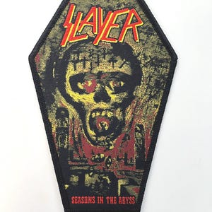 Slayer - Seasons In The Abyss Black Border Woven Patch offizielle Lizenz Neu AUSVERKAUFT Direkt